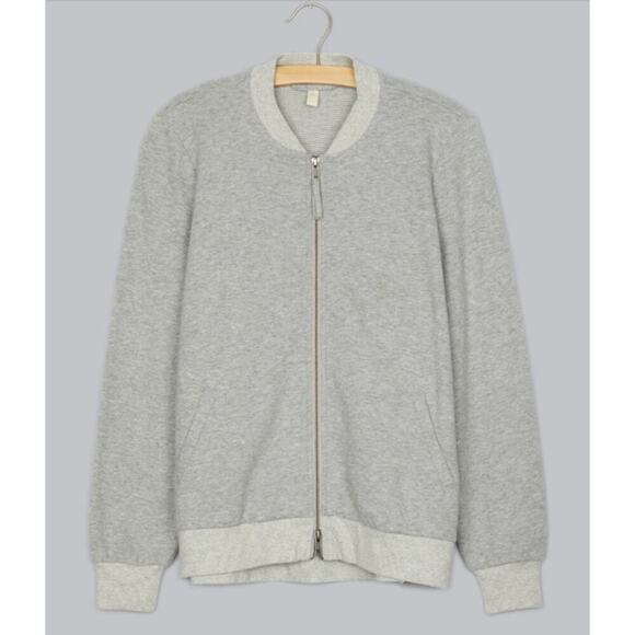 Eileen Fisher Jackets & Blazers - Eileen Fisher 100% Organic Cotton Rib Bomber Jacket Womens Size Large Grey Gray